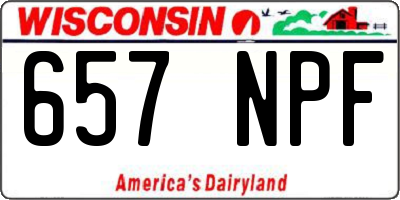 WI license plate 657NPF