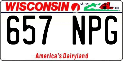 WI license plate 657NPG