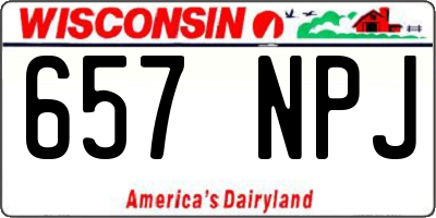 WI license plate 657NPJ