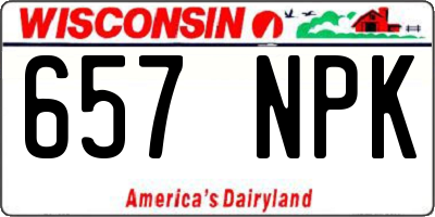 WI license plate 657NPK