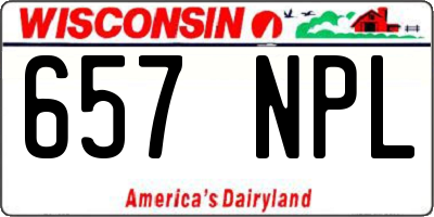 WI license plate 657NPL