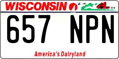 WI license plate 657NPN
