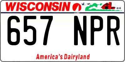 WI license plate 657NPR