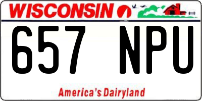WI license plate 657NPU