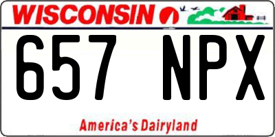 WI license plate 657NPX