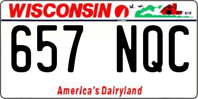 WI license plate 657NQC