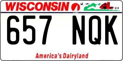 WI license plate 657NQK