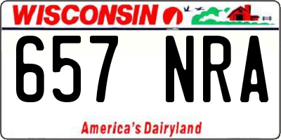 WI license plate 657NRA