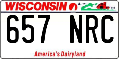 WI license plate 657NRC