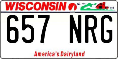 WI license plate 657NRG