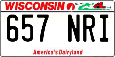 WI license plate 657NRI