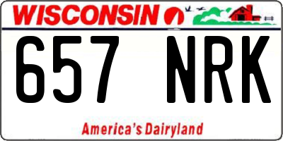 WI license plate 657NRK