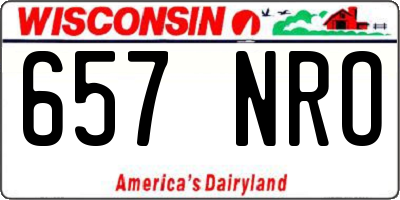 WI license plate 657NRO