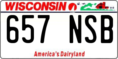 WI license plate 657NSB