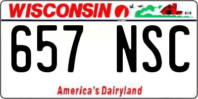 WI license plate 657NSC