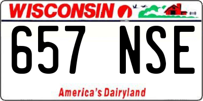 WI license plate 657NSE