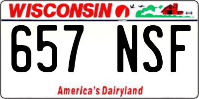 WI license plate 657NSF