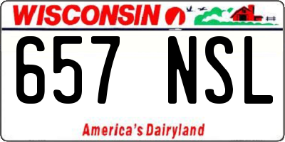 WI license plate 657NSL
