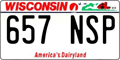 WI license plate 657NSP