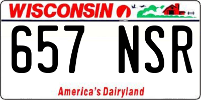WI license plate 657NSR