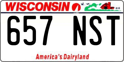 WI license plate 657NST