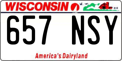 WI license plate 657NSY