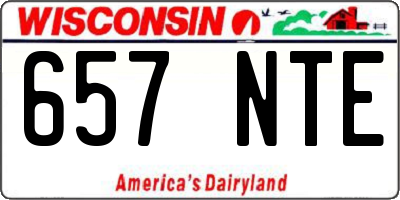 WI license plate 657NTE