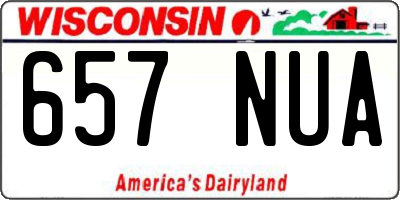 WI license plate 657NUA