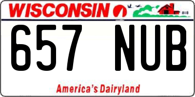 WI license plate 657NUB