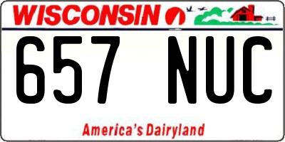 WI license plate 657NUC