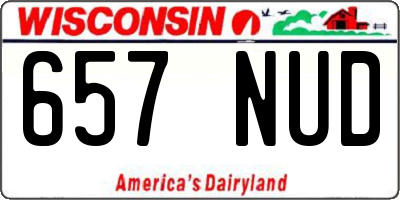 WI license plate 657NUD