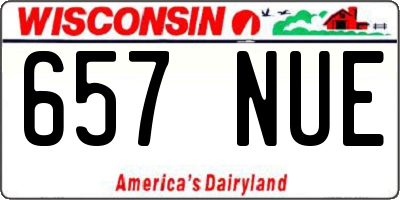 WI license plate 657NUE