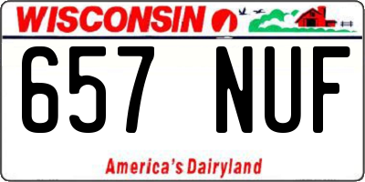 WI license plate 657NUF