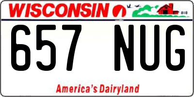 WI license plate 657NUG