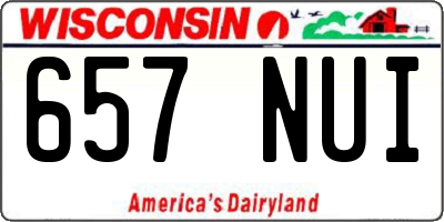 WI license plate 657NUI