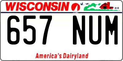 WI license plate 657NUM
