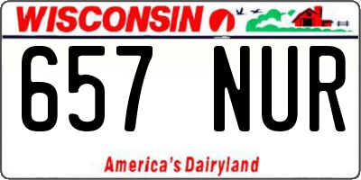 WI license plate 657NUR