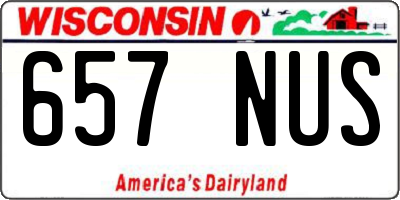 WI license plate 657NUS
