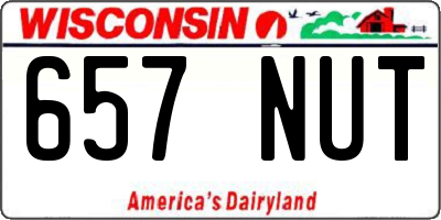 WI license plate 657NUT