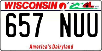 WI license plate 657NUU