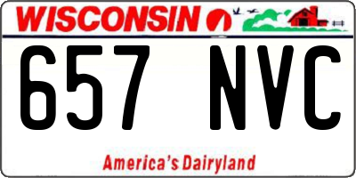WI license plate 657NVC