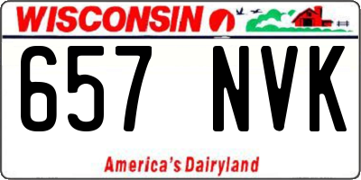 WI license plate 657NVK