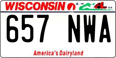 WI license plate 657NWA
