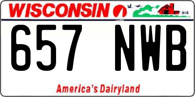 WI license plate 657NWB