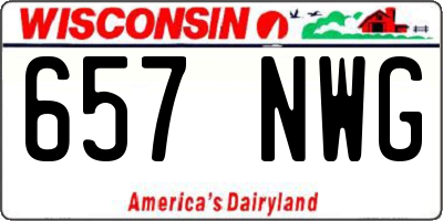 WI license plate 657NWG