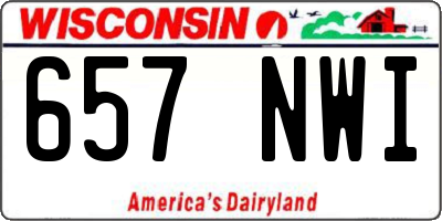 WI license plate 657NWI
