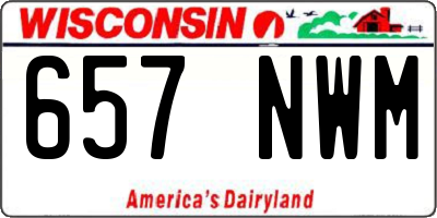 WI license plate 657NWM