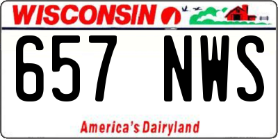 WI license plate 657NWS