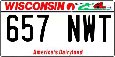 WI license plate 657NWT
