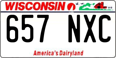 WI license plate 657NXC